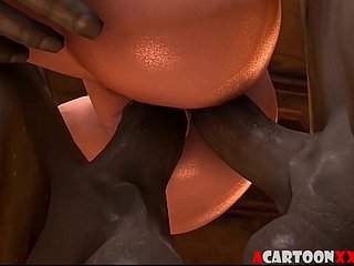 Grandi tette 3D Princess scopata da grandi diavoli del cazzo