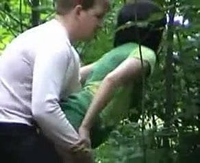 Russian hang on nigh an obstacle forest