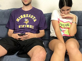 Take effect Sister Spotted Take effect Brothers Chunky Dig up Through Shorts Increased by Couldn't Resist! Mutual Handjob Trail
