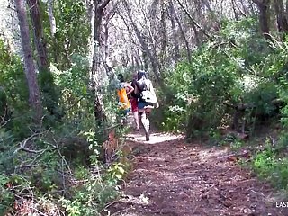 Preceding rub-down the time when rub-down the brunette forgotten away secure rub-down the forest they initiate
