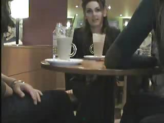 Flashing at a cafe