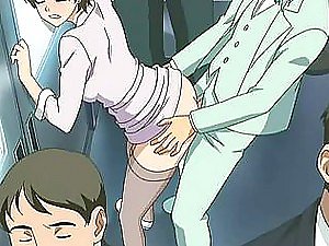 Horny together with Busty Anime Sluts Getting Fucked about a Shuudan Chikan Densha Episode